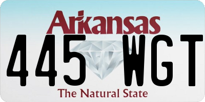 AR license plate 445WGT