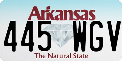AR license plate 445WGV