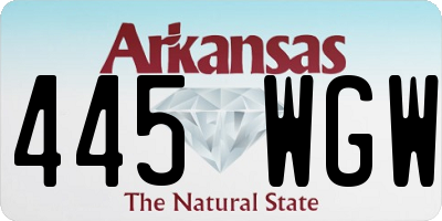 AR license plate 445WGW