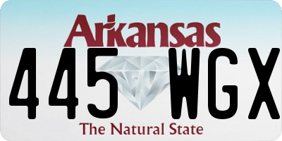 AR license plate 445WGX