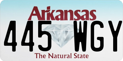 AR license plate 445WGY