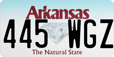 AR license plate 445WGZ
