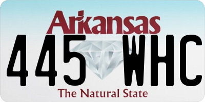 AR license plate 445WHC