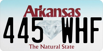 AR license plate 445WHF
