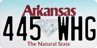 AR license plate 445WHG
