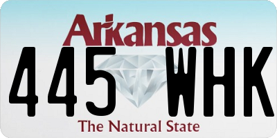 AR license plate 445WHK
