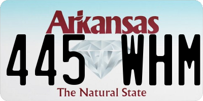 AR license plate 445WHM