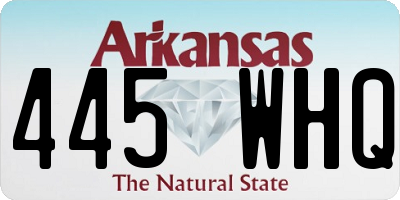 AR license plate 445WHQ