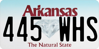 AR license plate 445WHS