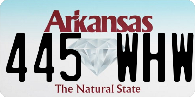 AR license plate 445WHW