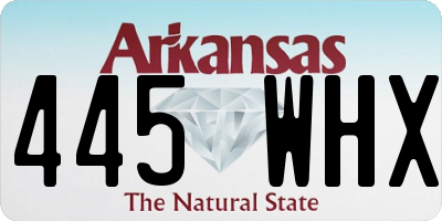 AR license plate 445WHX