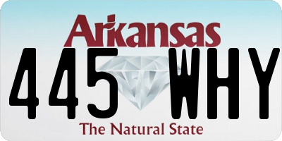 AR license plate 445WHY
