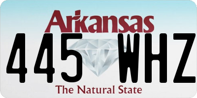 AR license plate 445WHZ