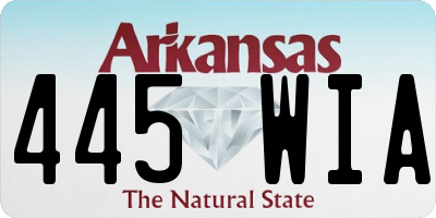 AR license plate 445WIA