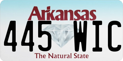 AR license plate 445WIC