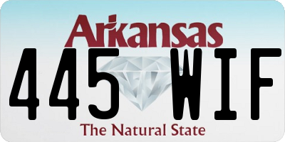 AR license plate 445WIF