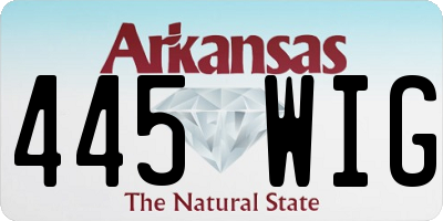 AR license plate 445WIG