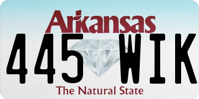 AR license plate 445WIK