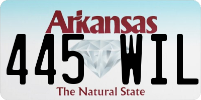AR license plate 445WIL
