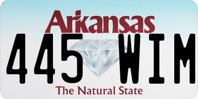 AR license plate 445WIM