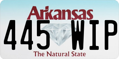 AR license plate 445WIP