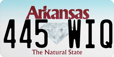 AR license plate 445WIQ
