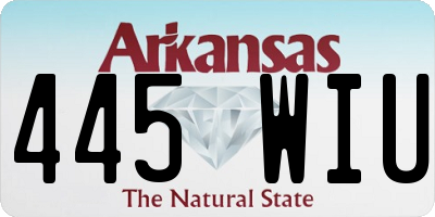 AR license plate 445WIU