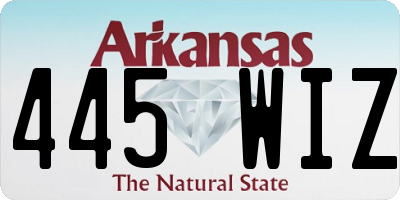 AR license plate 445WIZ