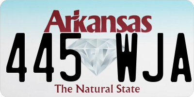 AR license plate 445WJA
