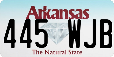 AR license plate 445WJB