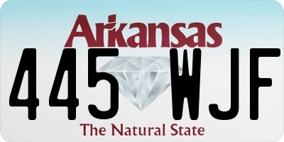 AR license plate 445WJF