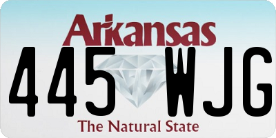 AR license plate 445WJG