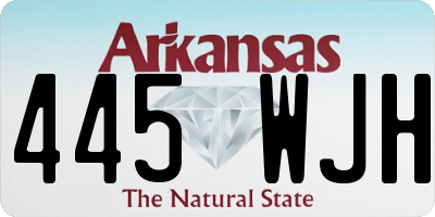 AR license plate 445WJH