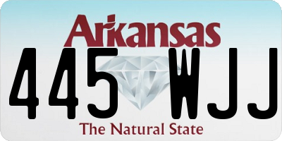AR license plate 445WJJ