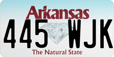 AR license plate 445WJK