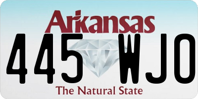 AR license plate 445WJO