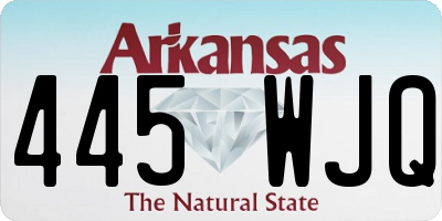 AR license plate 445WJQ