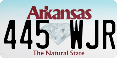 AR license plate 445WJR