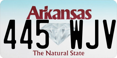 AR license plate 445WJV