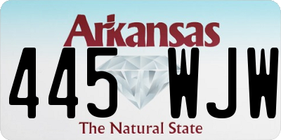 AR license plate 445WJW