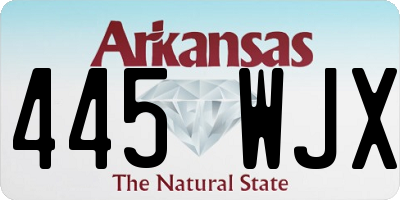 AR license plate 445WJX