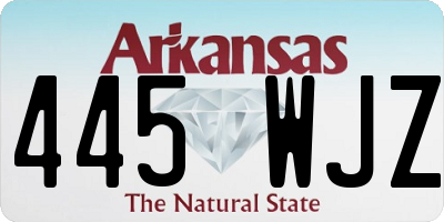 AR license plate 445WJZ