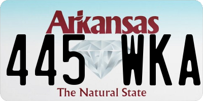 AR license plate 445WKA