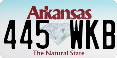 AR license plate 445WKB