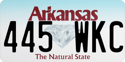 AR license plate 445WKC