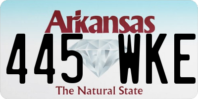 AR license plate 445WKE