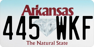 AR license plate 445WKF