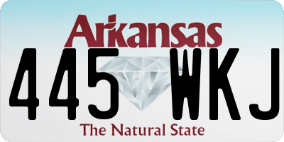 AR license plate 445WKJ