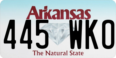 AR license plate 445WKO
