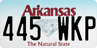 AR license plate 445WKP